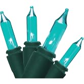 Brite Star 100 Lt Designer Series Mini Lights, Teal, Green Wire
