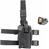 Bursport Universal Drop Leg Gun Holster Optic Ready Adjustable Pistol Holster Fits Handgun with Laser or Light Mounted