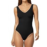 Veugol Women's Bodysuits Deep V Neck Sleeveless Backless Double Lined Body Suits Halter Tank Top Thong Going Out
