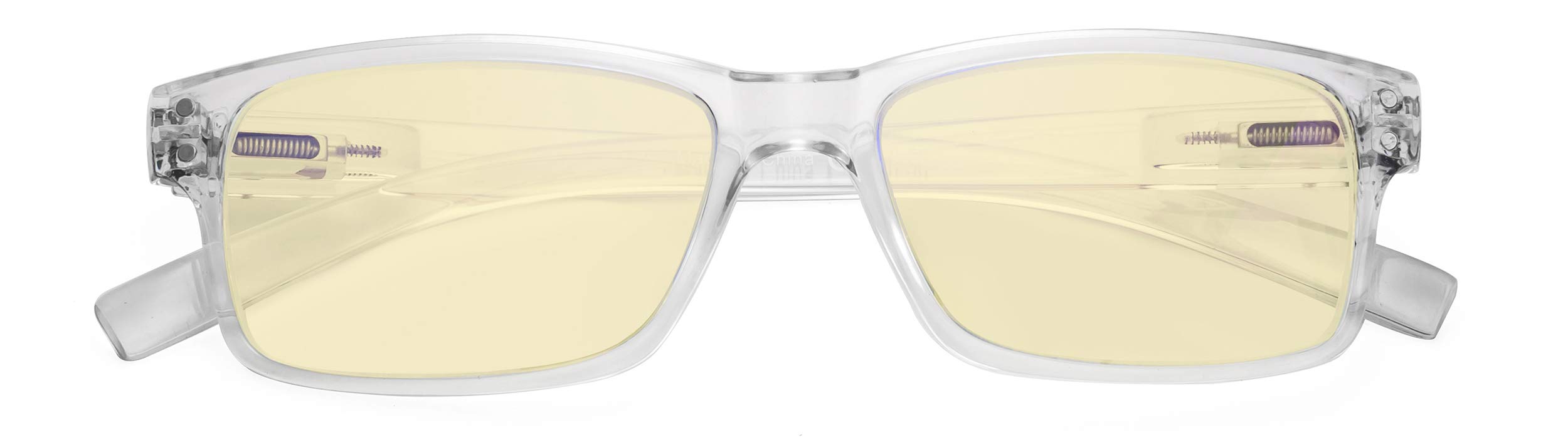 CessBlu Comfortable Blue Light Blocking Glasses Yellow Filter Lens Anti UV Rays Glare Digital Eyeglasses for Men Women(Transparent)