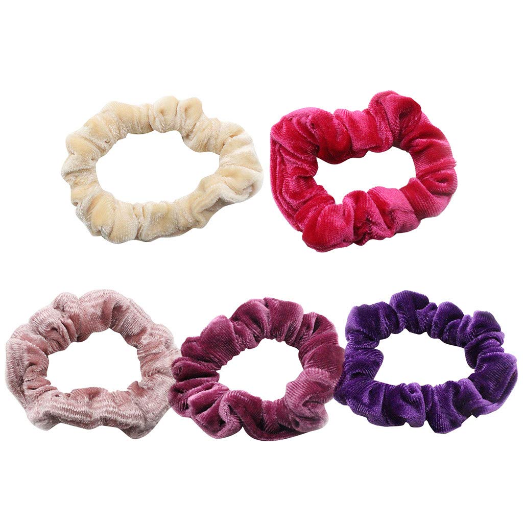 Amazon Com 5 Pcs Hair Scrunchies Velvet Elastic Hair Bands For