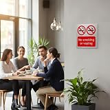 Viro Display No Smoking No Vaping Sign 150mm Aluminium Brushed Self Adhesive view 3