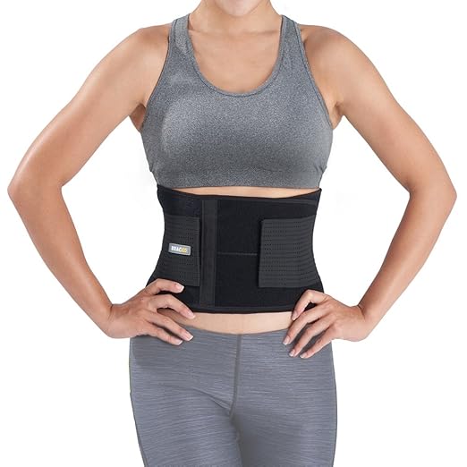 BRACOO Rückenbandage – Rückengurt – Rückenstützgürtel mit Stabilisierungsstäben | Ultra-leichtes Design | Rückengürtel für Da