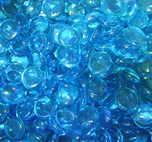 Creative Stuff Glass - 3 Lb -Light Blue Glass Gems - Vase Fillers (17-19mm, Approx. 3/4")