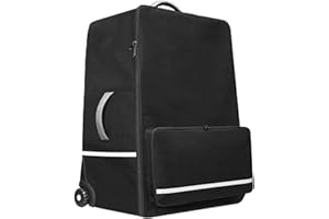 ORKELS Stroller Travel Bag for UPPAbaby Vista, Vista V2, Cruz V2 – Durable Foldable Gate Check Storage Bag for Airplane Travel – Black (rolling stroller bag)