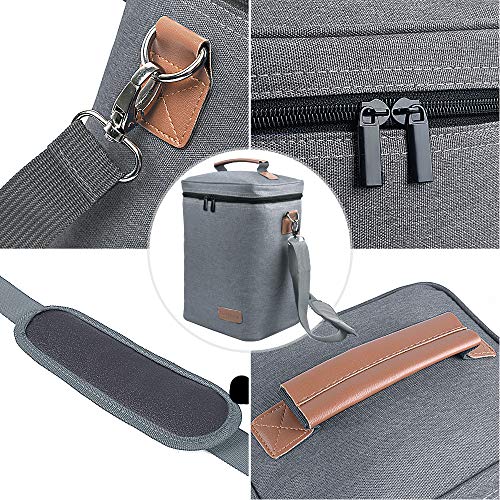 Insulated Wine Carrier Tote - Samshow 4 Bottle Wine Carrier with Shoulder Strap, Padded Protection, and Corkscrew for Travel, Camping and Picnic, Perfect Wine Lover (Grey) - Thumbnail 5
