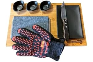 Black Rock Grill Steak Stone Grill Set, Sizzling Lava Stone Steak Set (One Gift Set)