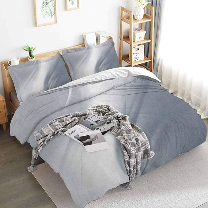 Duvet Cover Set with Zipper Closure(1 Duvet Cover + 2 Pillow Shams