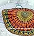 Popular Handicrafts Round Tapestry Wall Hanging Hippie Mandala Bohemian Hippy Intricate Indian Tapestries Bedspread 70 Inches,(178cm) Blue Yellow