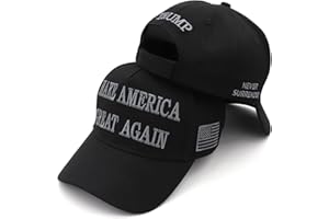 RIVANOER Trump Hat MAGA Hat Donald Trump Slogan with USA Flag Embroidery Adjustable Baseball Cap