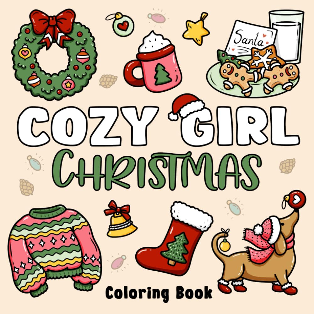 Photo 1 of Cozy Girl Christmas Coloring Book: Bold and Easy Designs for Adults & Teens (Cozy Girl Series)