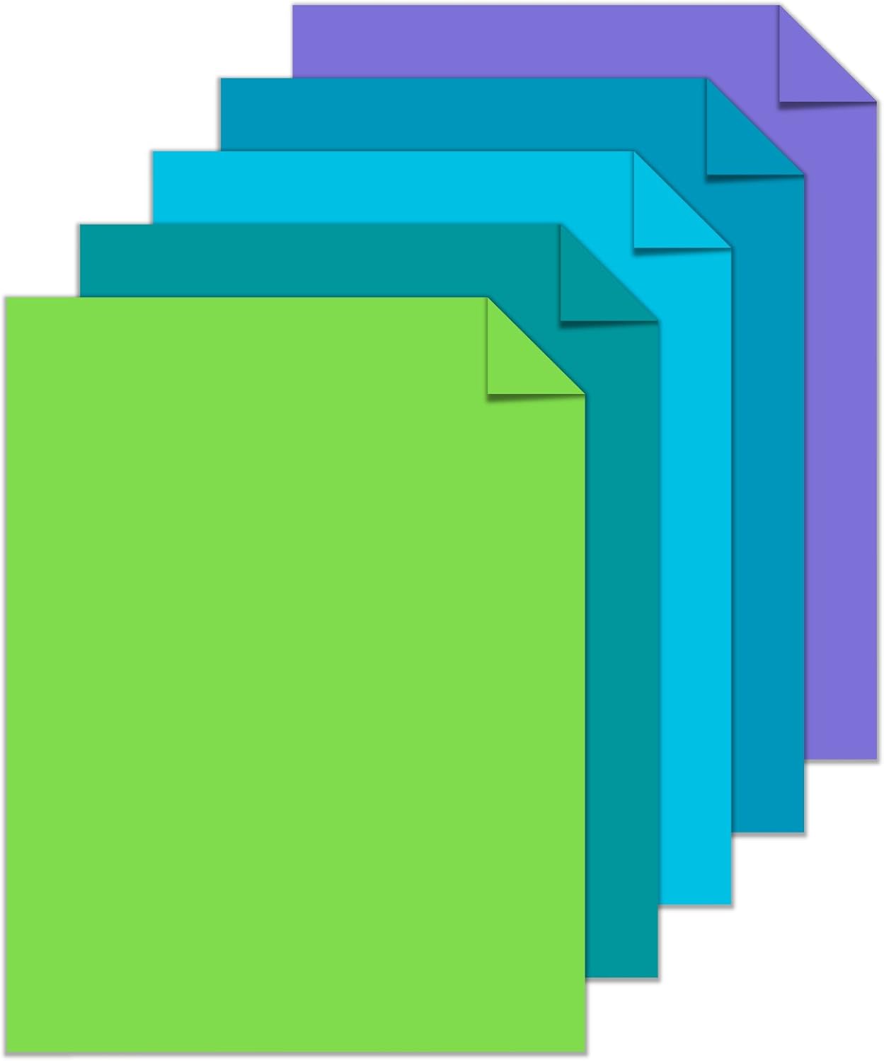 Astrobrights Color Paper, 8.5" x 11", 24 lb/ 89 gsm, "Cool" 5-Color Assortment, 500 Sheets(20274) : Printer And Copier Paper : Office Products