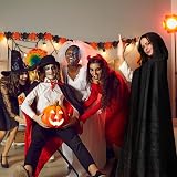 AOOWU Black Hooded Cape 150cm Halloween Witch Vampire Cosplay Costume view 7