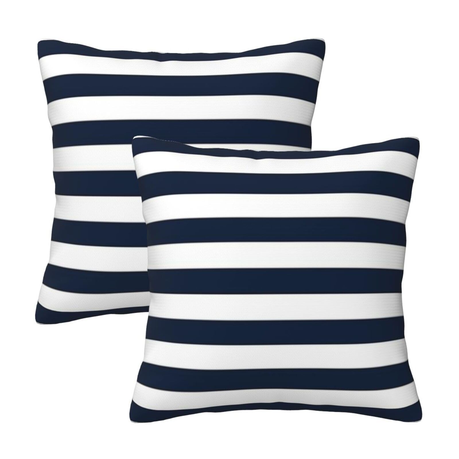 Photo 1 of Navy Blue and White Stripe Throw Pillow Covers 20x20 in Farmhouse Pillow Case Soft Cushion Covers Set of 2 for Sofa Bed Bedroom Car Chair Living Room Home Decorative