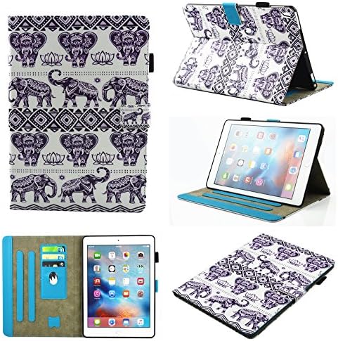 Memoly Shop Customized Beautiful iPad Pro 10.5 Leather Case Cover, Mandala Elephant Printed Multi-Angle Viewing Auto Sleep/Wake Smart Flip Case for iPad Pro 10.5 inch