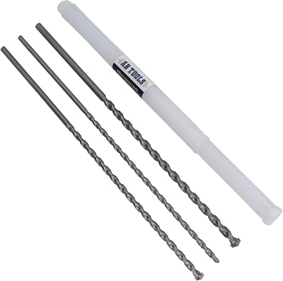 AB Tools 3pc Long Masonry Drill Bit Set 8 10 12mm Carbide Tips 400mm