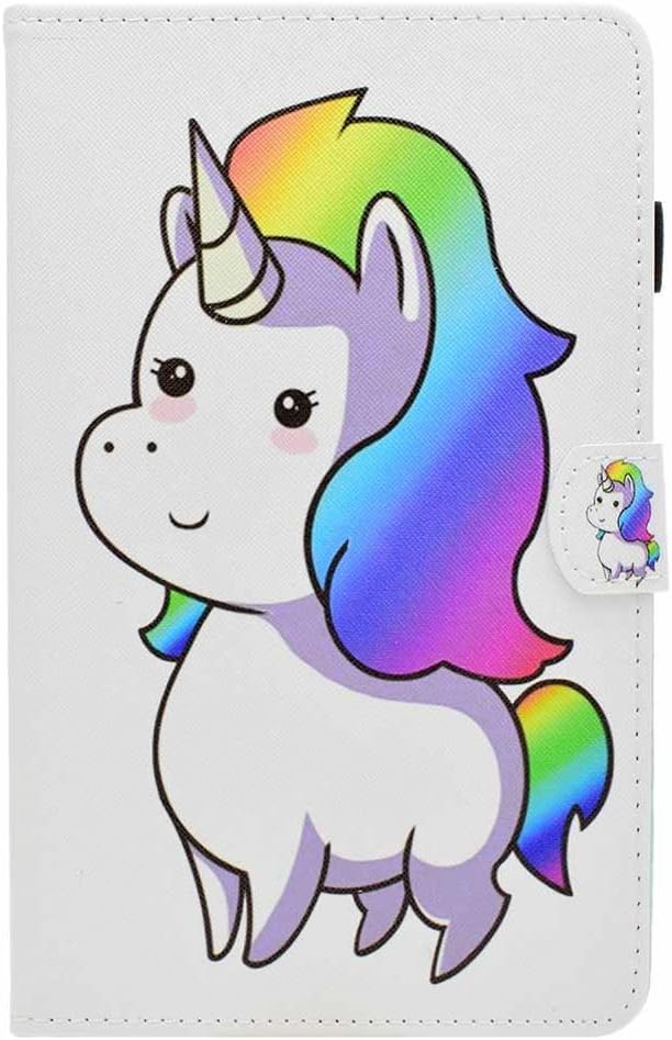 COOSTOREEU Galaxy Tab A 8.0 Inch 2017 Tablet SM-T380 T385 Smart Case Cover, Magnetic Auto Wake/Sleep Function, Quality PU Leather, Colorful Pattern Tablet Holster, Unicorn