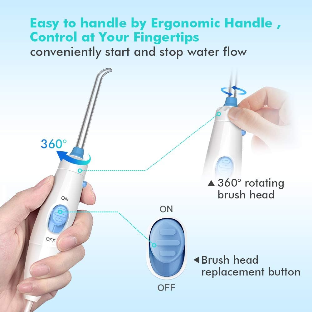 Upgrade Water Flosser, 600ML Water Flosser Teeth Cleaner for Family, Homgeek Anti Leakage Dental Water Flosser Oral Irrigator 10 Adjustable Pressure with 7 Multifunctional Tips (600ML): Health & Personal Care