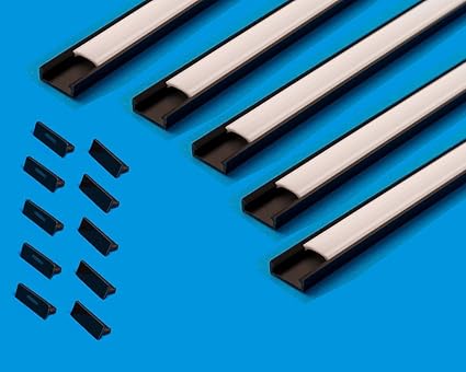 10 m (5CS X 6.6 ft/2 M) LED Profil Slim Halsband Kanal mit Milky Cover Profil 16 x 7 mm für Strip Beleuchtung Kanal PVC Profi