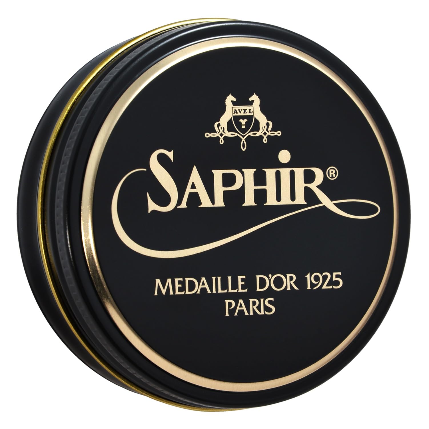 [サフィールノワール] 鏡面磨き用ワックス ビーズワックスポリッシュ 靴磨き ハイシャイン 靴墨 つや出し 01 ブラック 100ml商品画像