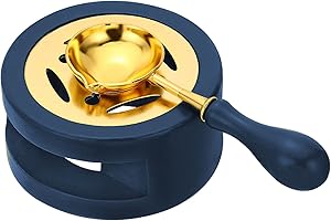 PATIKIL Wax Seal Kit, Wax Seal Warmer with Melting Spoon Retro Melt Stove Pot Furnace Tool for Wax Sealing Beads Stamp Letter