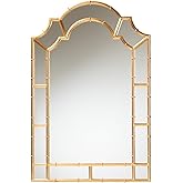 Baxton Studio Bedivere Modern Glam and Luxe Antique Goldleaf Metal Accent Wall Mirror