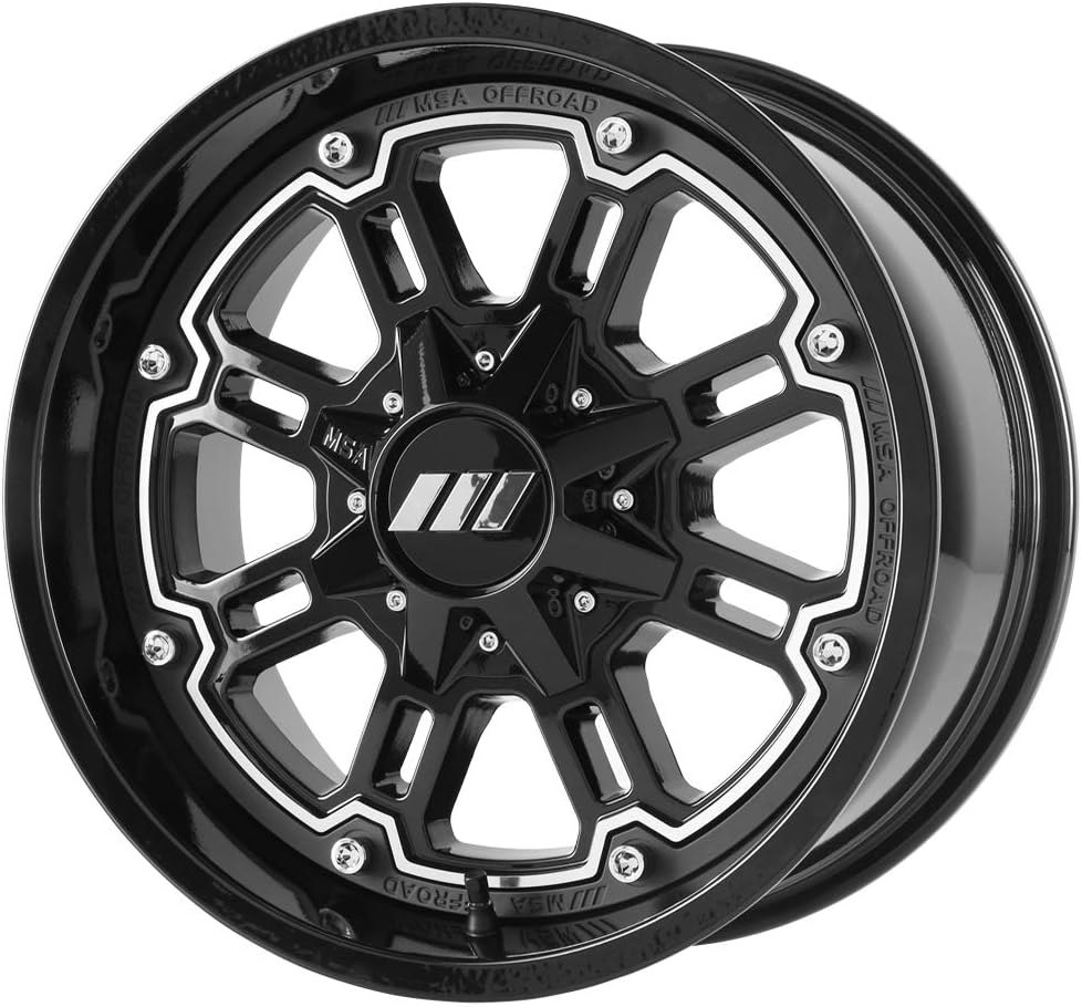 MSA OFFROAD WHEELS M30 THROTTLE Machined Gloss Black Wheel Chromium (hexavalent compounds) (14 x 7. inches /4 x 86 mm, 0 mm Offset)