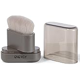 ENERGY Kabuki Foundation Brush with Cover – Adjustable Head, Small Travel Makeup Brush for Cream, Liquid, Powder, Bronzer or