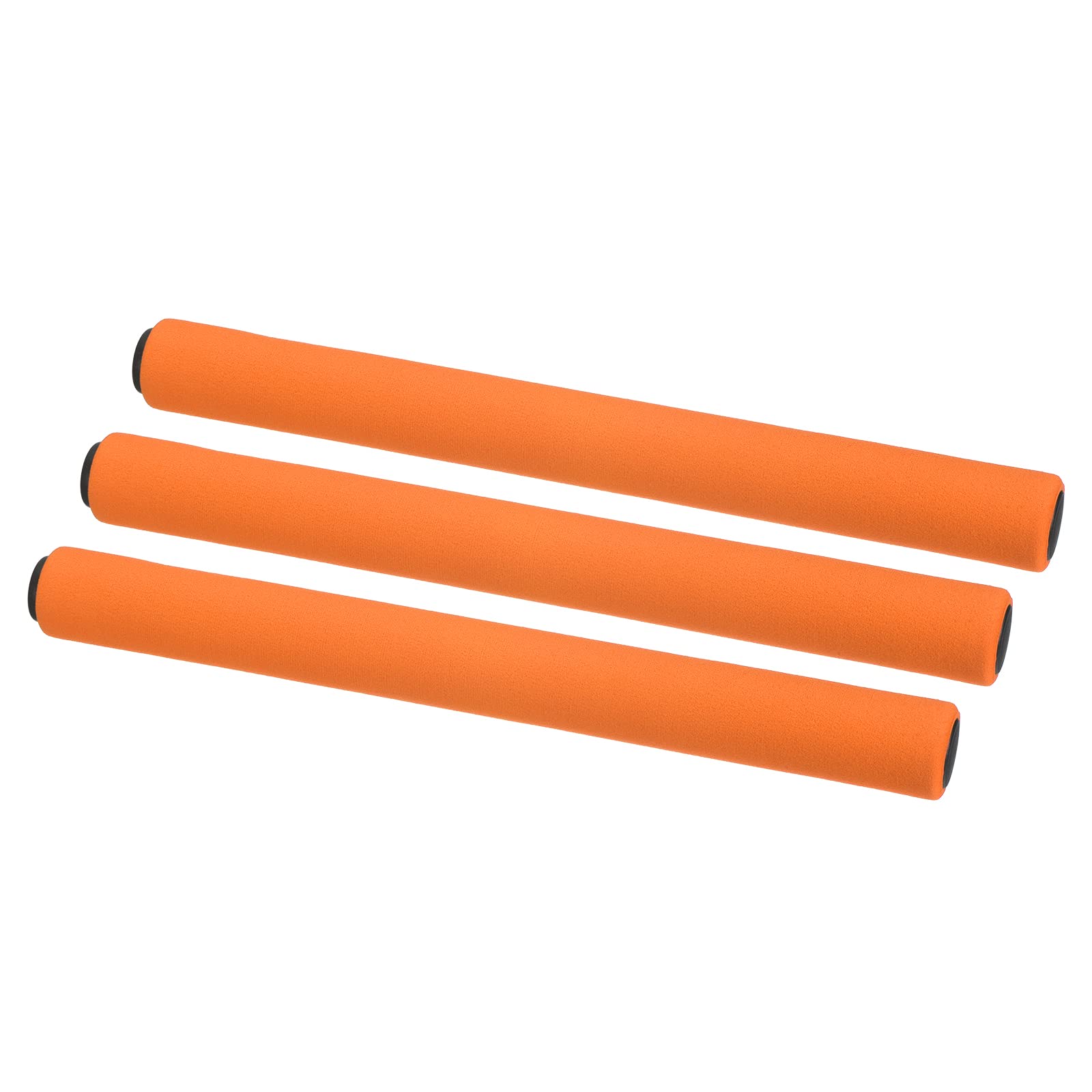 PATIKIL Relay Track Baton, 3 Pack Sponge Stainless Steel Tube Race Field Running Stick for Outdoor Athletics Sport Game Tool, Orange