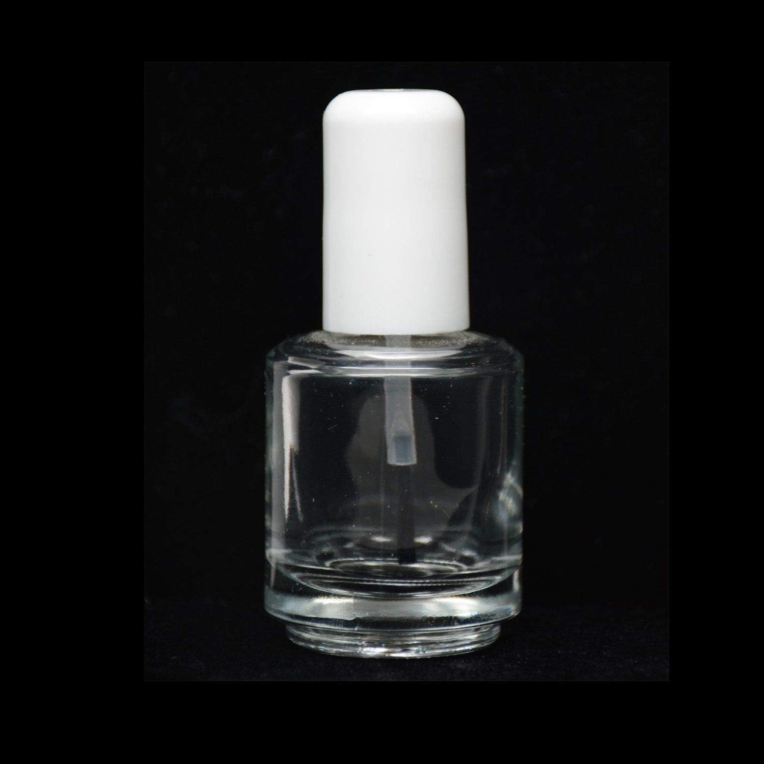 Empty Polish Bottles Clear with Brush Cap and mixing ball 14ml/0.5 Oz