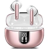 VEKJ Ai Translation Earbuds Real Time No Subscription, 164 Languages Translator Earbuds with 6 Translation Modes, Audio and Video Calls Translator Headphones, Rose
