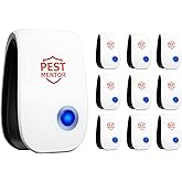 Ultrasonic Pest Repellent 10 Pack, Electronic Plug-in for Rodents, Mosquitoes, Cockroaches, Spiders, Ants, Spider Mouse Repellent Pest Control Device for Home Car Kitchen Bedroom