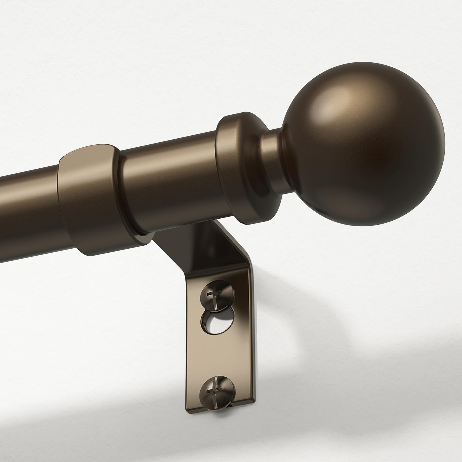 Photo 1 of Wolistsa Extra Long Bronze Curtain Rod, 1 Inch Adjustable Heavy Duty Curtain Rods for Windows 120 to 170 Inch, Decorative Modern Window Treatment Rods, Splicing Metal Drapery Pole, Easy Installation