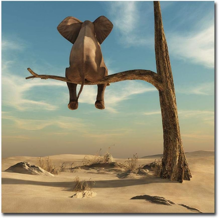 Impresión en lienzo Elefante solitario Pintura en lienzo Impresión