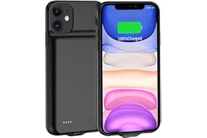 JUBOTY Battery Case for iPhone 11 6.1inch, 7000mAh Li-ion 0 Cycle Internal New Upgrade High Capacity Rechargeable Portable Charging Case Extended Battery Pack Black