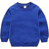 DCUTERQ Boys' Crewneck Thin Sweatshirt Girls Sport Long Sleeve Cotton Pullover Tops Kids Toddler Solid T-Shirt