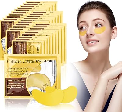 URAQT 24K Gold Under Eye Treatment Masks 30 Pairs Collagen Gel Pads Hydrating