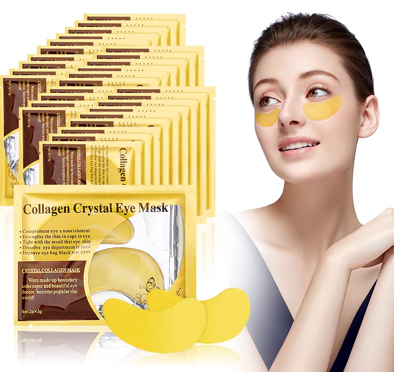 URAQT 24K Gold Under Eye Treatment Masks, 30 Pairs Natural Under Eye Gel Patches Collagen Eyes Masks, Hydrating Unders Eyes Gel Pads for Unders Wrinkles, Remove Bags, Dark Circles, Skincare — image 1
