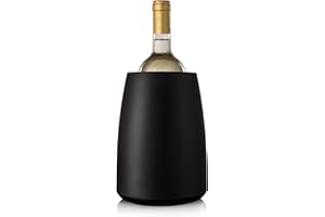 Vacu Vin Elegant Wine Cooler – Black – Active Wine Bottle Chiller with Freezer Sleeve – Modern Insulated Cooler – Keeps Wine Cold Without Ice – Sleek Tabletop Design for Home & Events