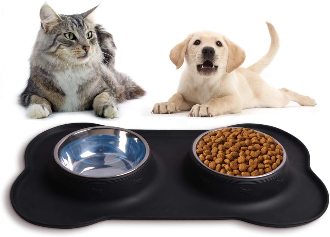 Futternapf Fressnapf für Katze Hund mit Silikon Knochen, (Knochen