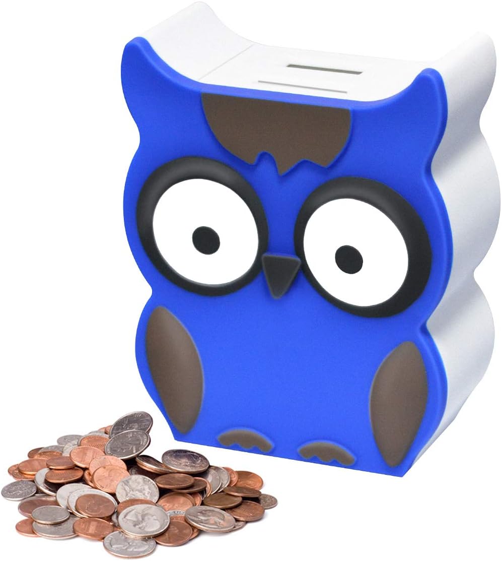 MOMMED Piggy Bank, Owl Digital Coin Counting Money Box, Money Jar with