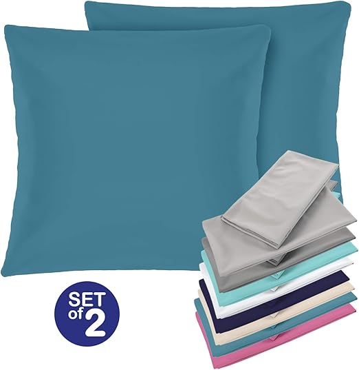 Dreamzie Set Of 2 X Pillowcases 65 X 65 Cm Blue Microfiber 100