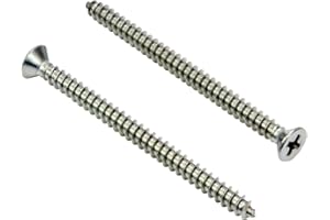 Bolt Dropper #4 x 1-1/2" Stainless Steel Flat Head Phillips Wood Screw, (100 pc), 18-8 (304) Stainless Steel Sheet Metal Screws - Type A Point, Plain Finish