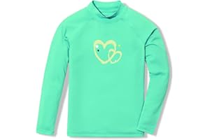TSLA Girls Long Sleeve Rash Guard Shirt, UV/SPF Water Beach Surf Swim Top, UPF 50+ Sunscreen Swimwear Shirts