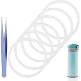 6 Pack Water Bottle Ring Silicone Gasket Replacement Silicone O Ring Seal with Tweezers Compatible with Hydroflask Wide Mouth Flip Lid