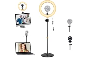 Kiyo pro Webcam Selfie Light Stand,10 Inch Ring Light with Desktop Magnetic Mount Holder Compatible with Razer kiyo, kiyo pro