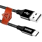 AGVEE Long 3A Fast USB-C Charging Cable [3 Pack 10ft] Seamless USBC Tip, Braided Type-C Charger Phone Cord for LG Stylo 4 5, 