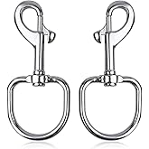 Seafard Swivel Large Eye Bolt Snap Hooks 2 Pieces, Heavy Duty Single Ended Trigger Snap Clips Marine Grade 316 Stainless Steel Buckles Clasp for Scuba Diving, Boat Anchor Rope, Dog Leash