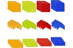Tiandiandudu Safety Reflective Stickers,96 PCS High Visibility Reflective Tape. 4 Colors 3 Shapes Warning Reflective Sticker 