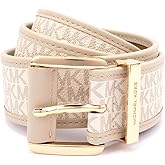 Michael Kors Womens 1.75 Inch Logo Belt with Grommets, Stylish Fashion Accessory for Everyday Wear